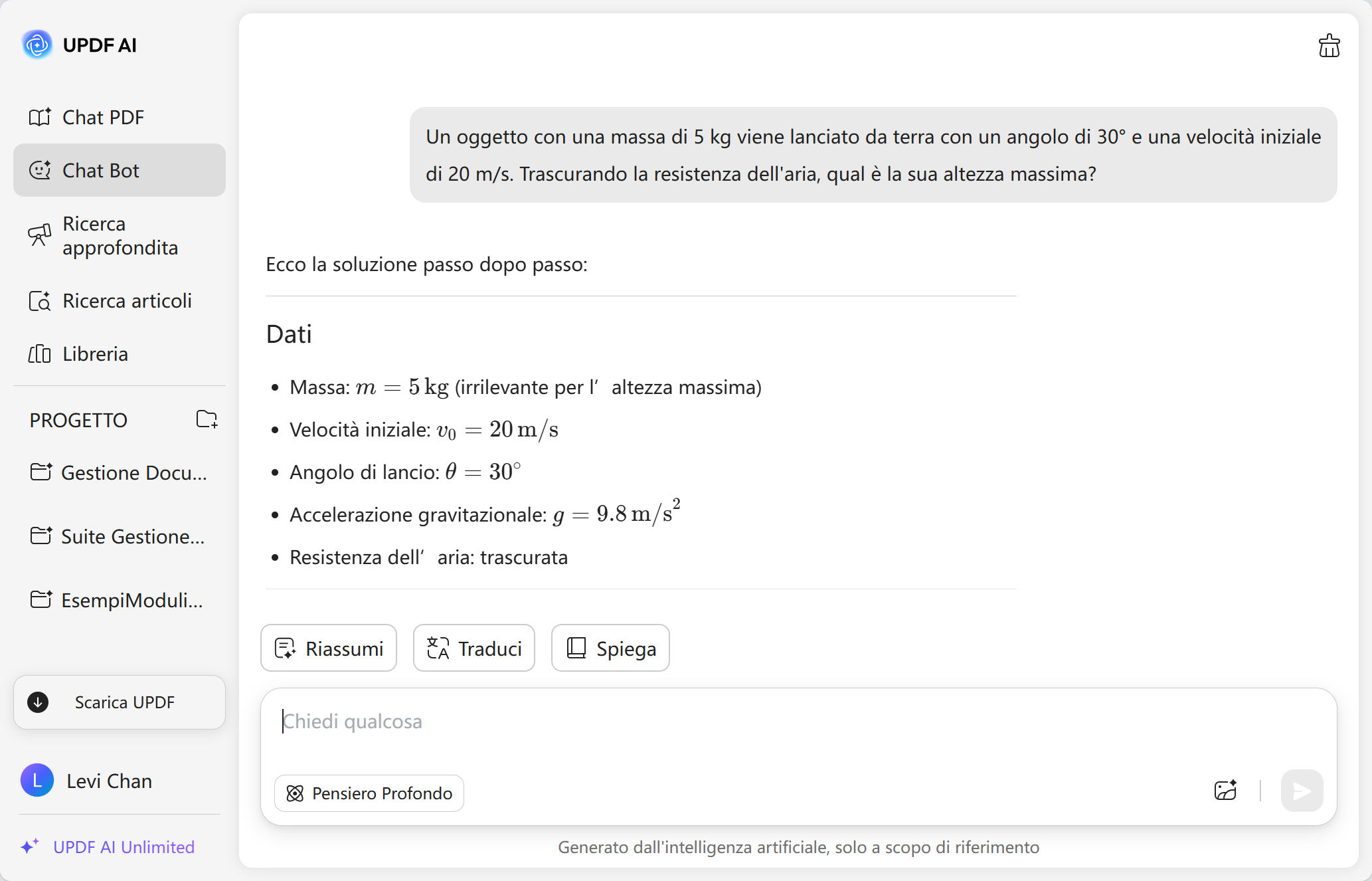 UPDF AI physics solver