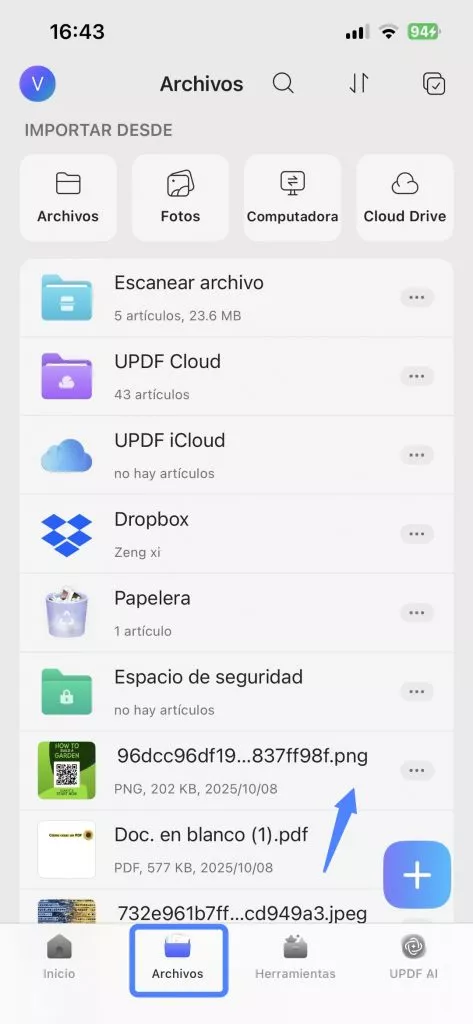seleccionar foto para convertir en UPDF 
