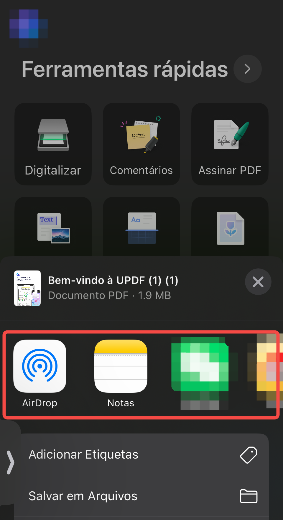 usar o updf paracompartilhar pdfs no iphone