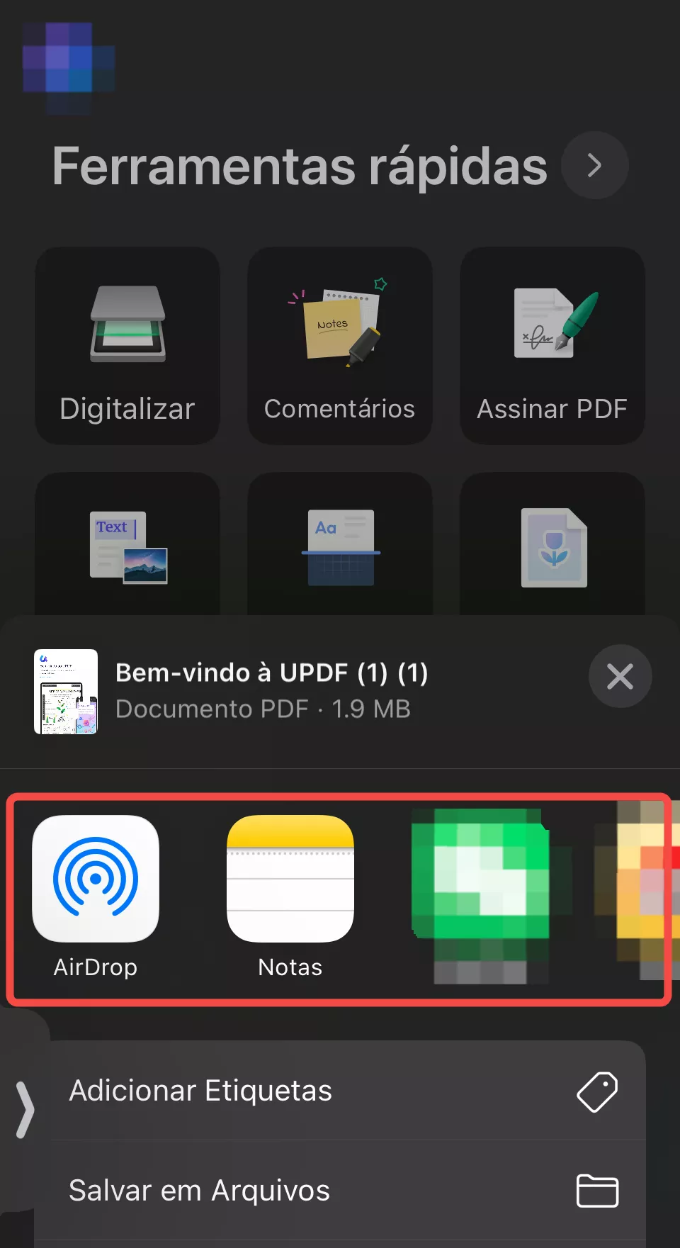 usar o updf paracompartilhar pdfs no iphone