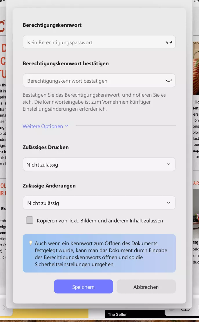 Was ist eine PDF-Passwort-Berechtigung?