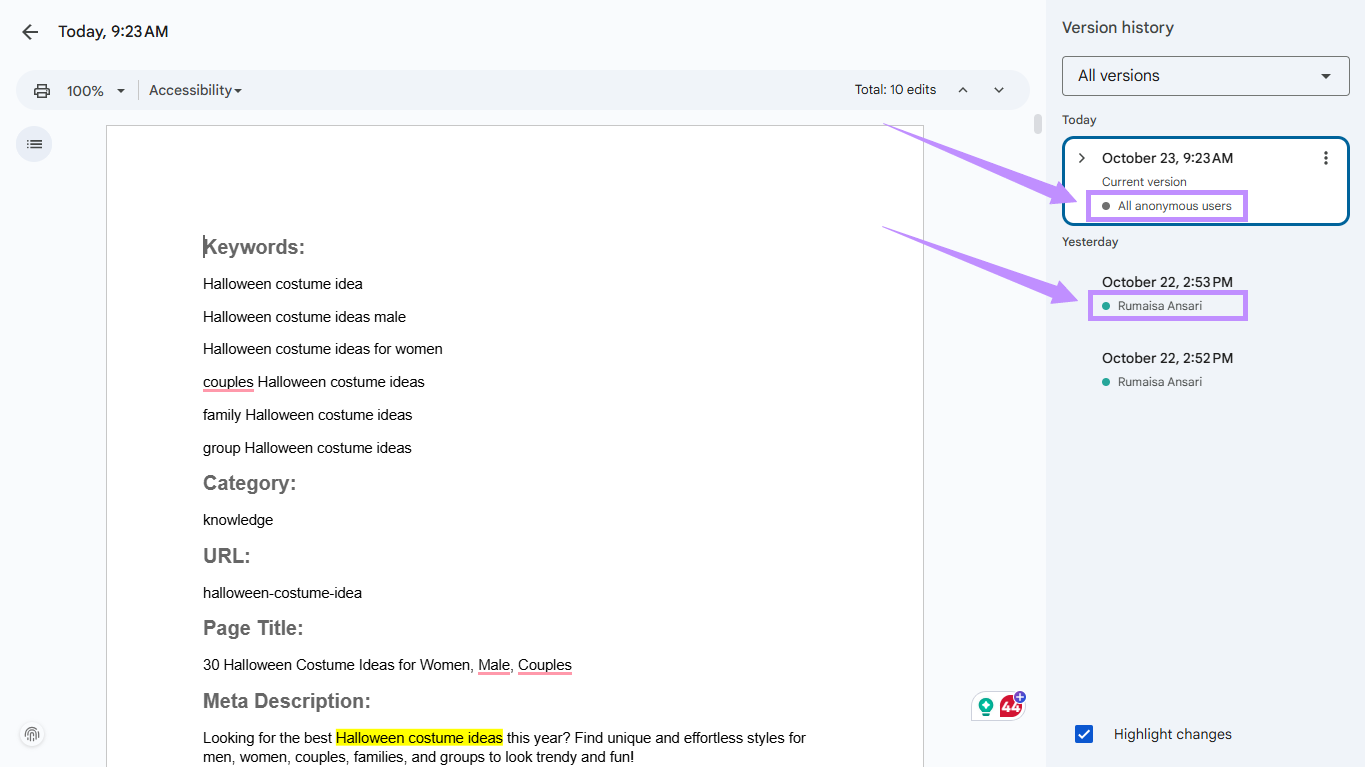who edit the google docs