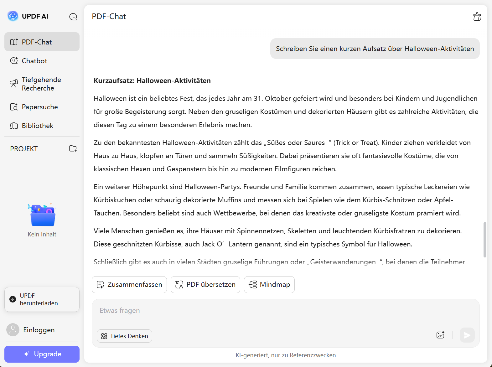 Beginnen Sie mit dem Schreiben von Inhalten mit updf.
