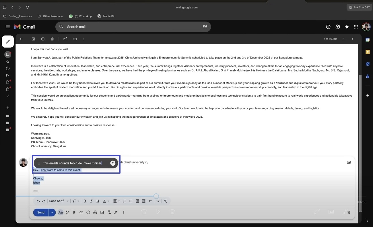 E-Mail schreiben Atlas Browser