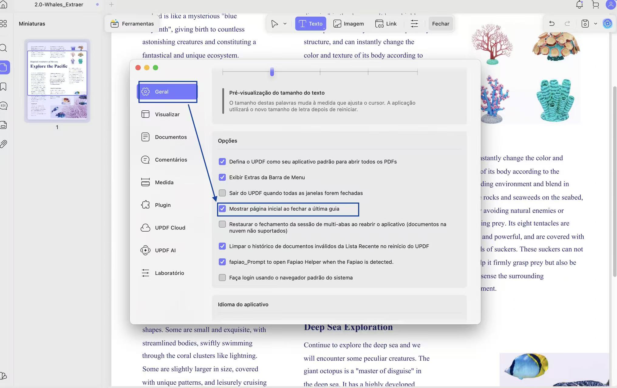 updf show home page mac