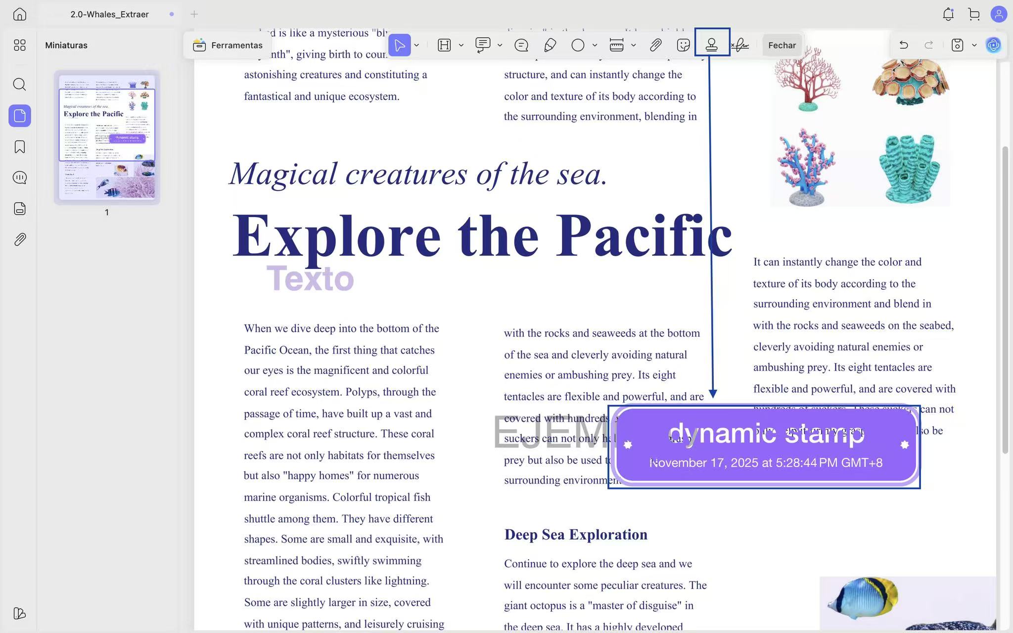 updf create and import dynamic stamp mac