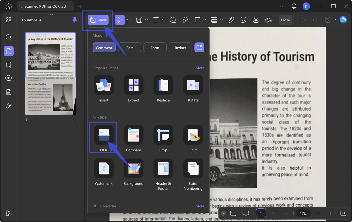 access updf import document