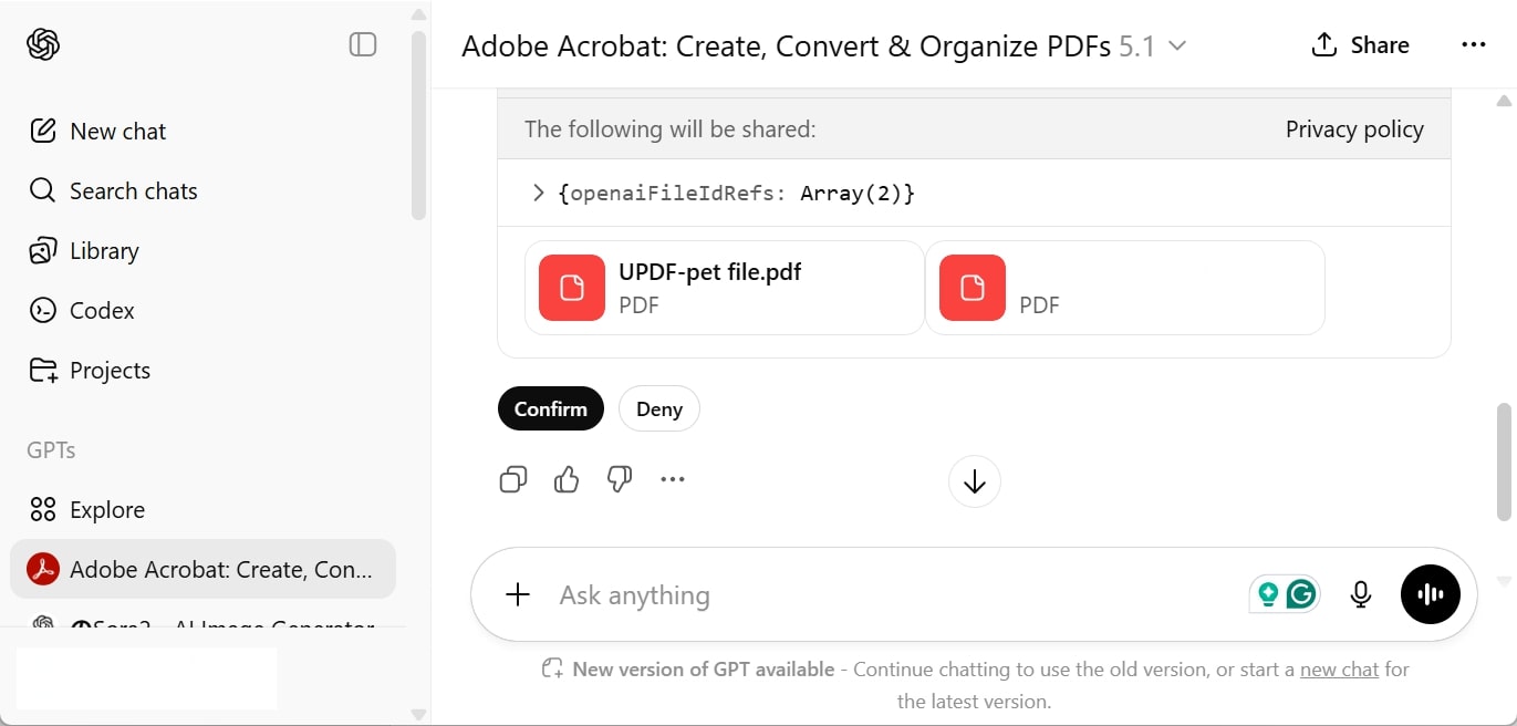 acrobat gpt에서 pdf 합차기