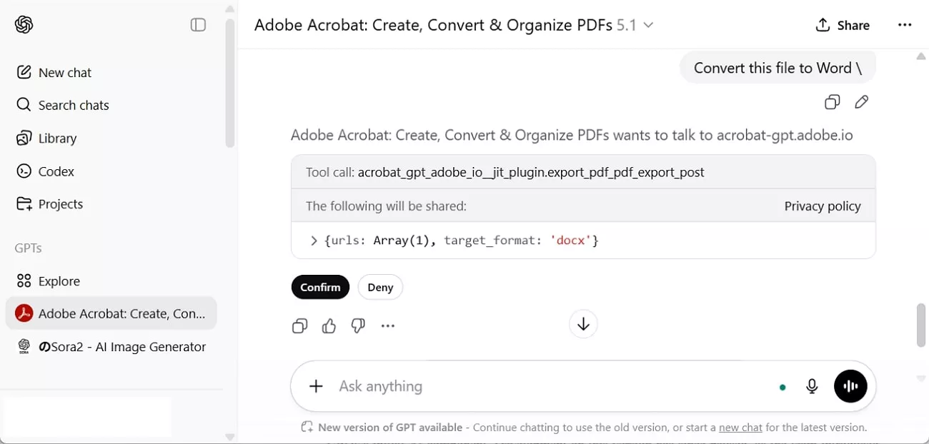 convert pdf in acrobat gpt