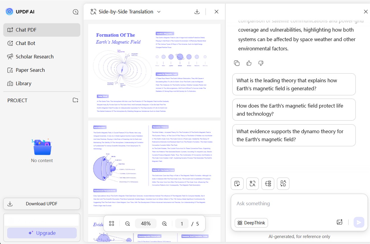 ملخص pdf في updf ai عبر الإنترنت