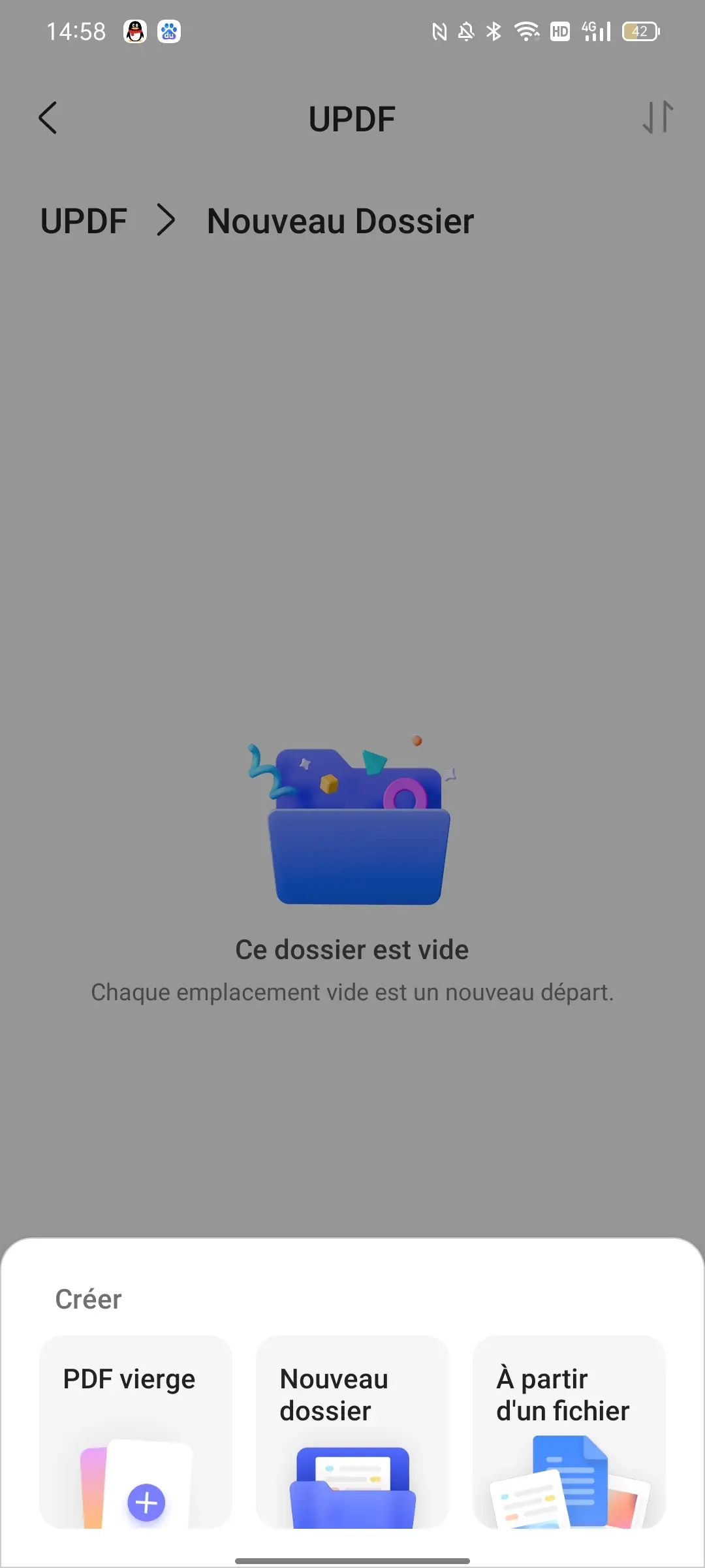 créer un nouveau dossier