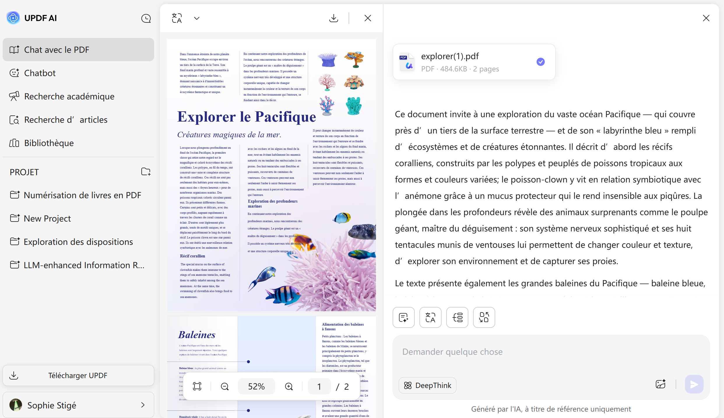 chat pdf dans updf ai