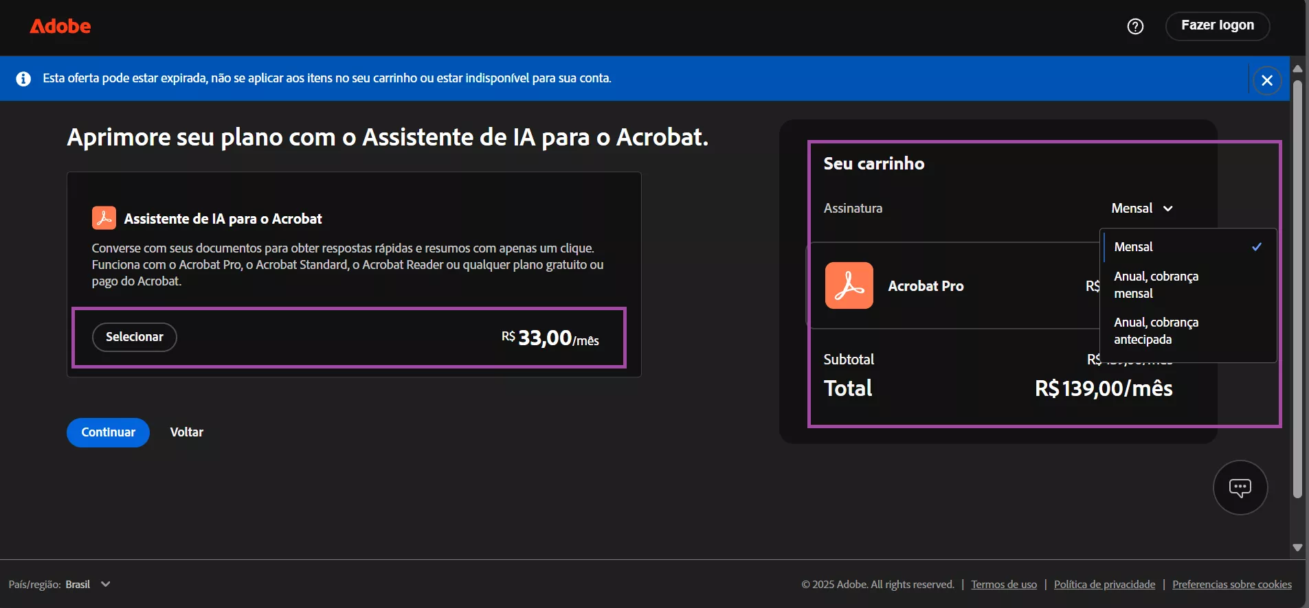 aprimore seu plano com o assistente de ia para o acrobat
