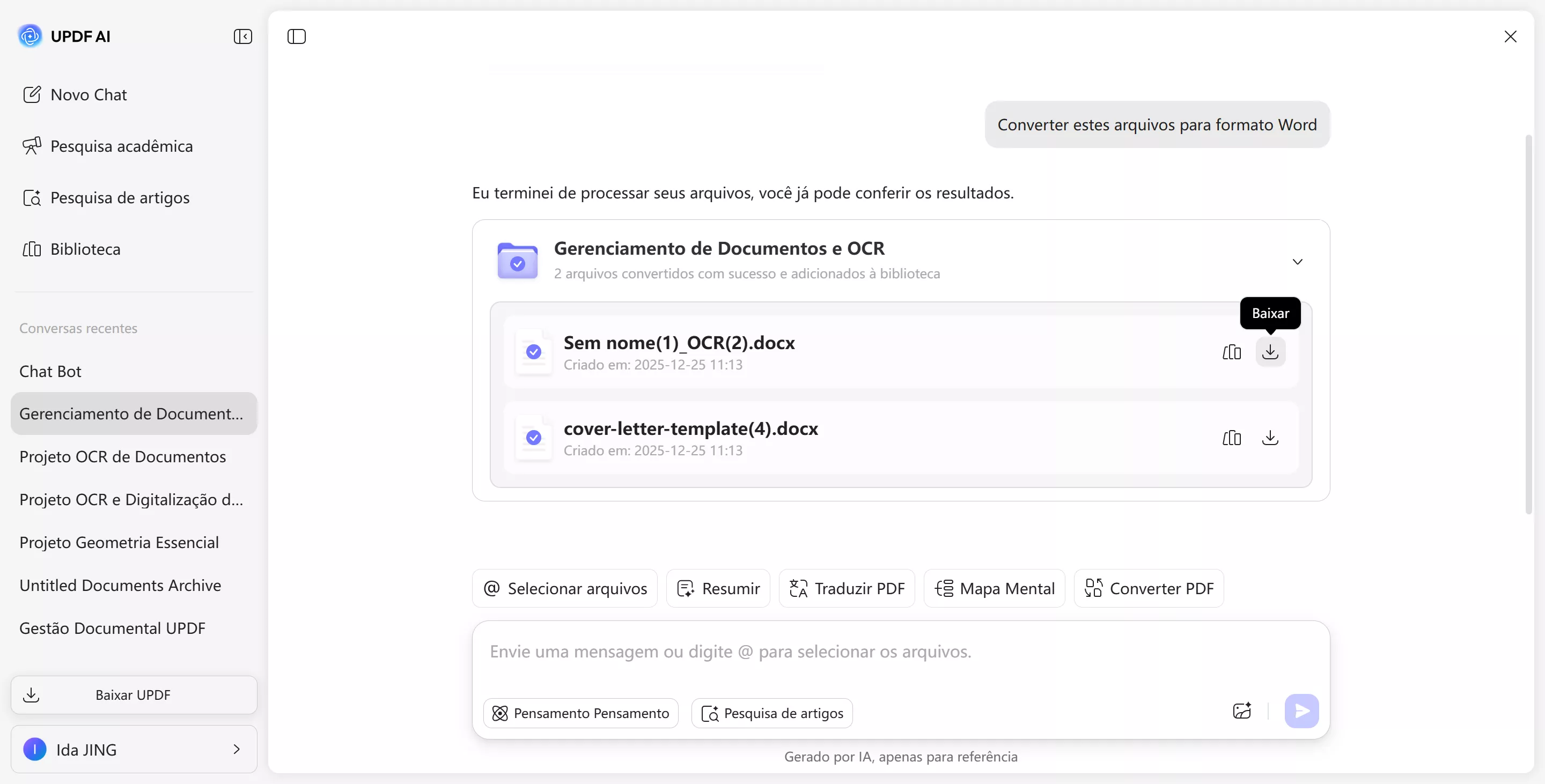 baixar documentos na web ai 