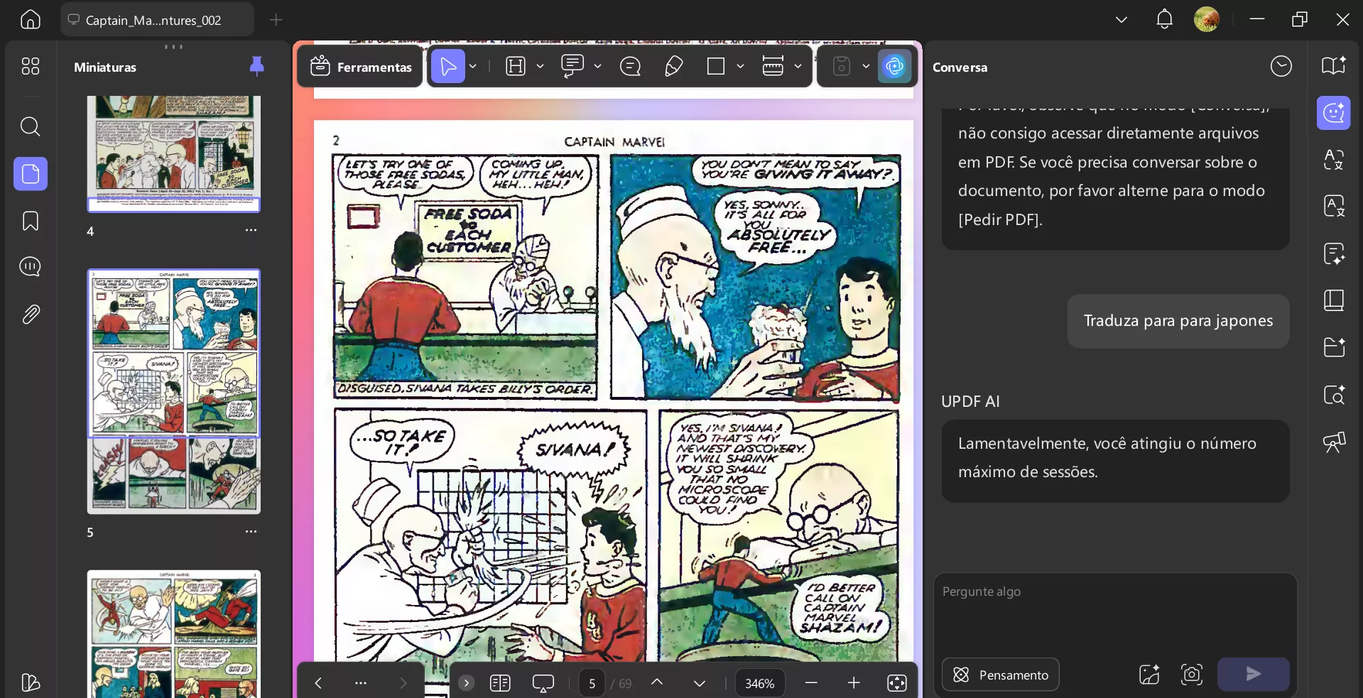 traduzir quadrinhos com updf ai