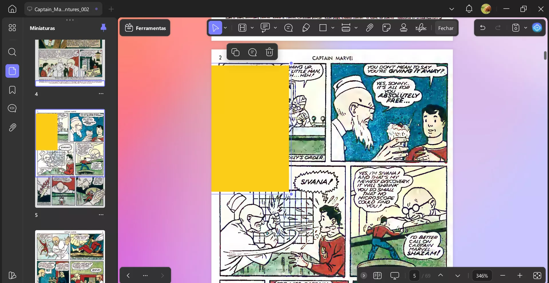 adicionar uma nota adesiva no updf