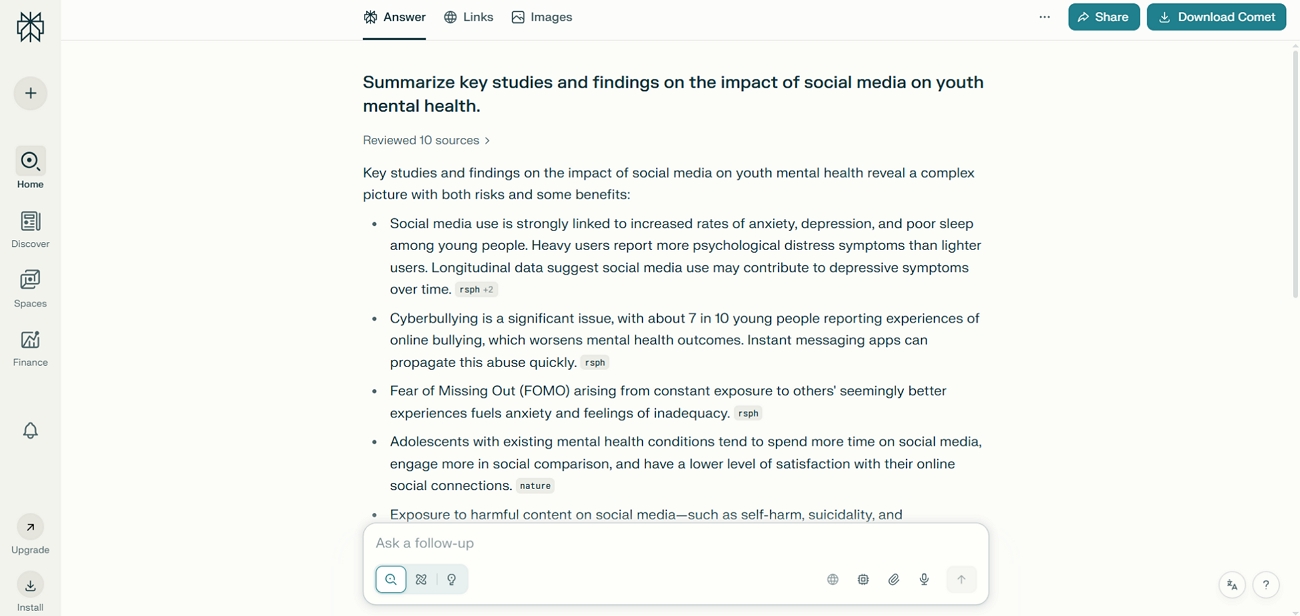 try perplexity for academic research