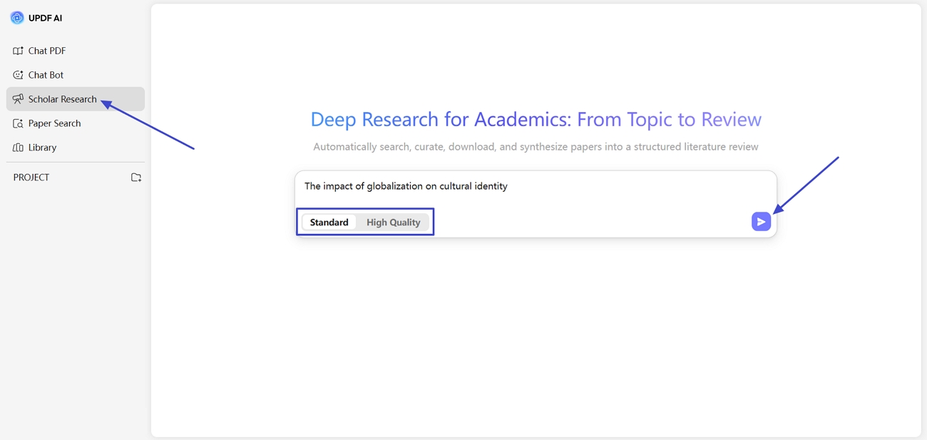 access scholar research enter topic