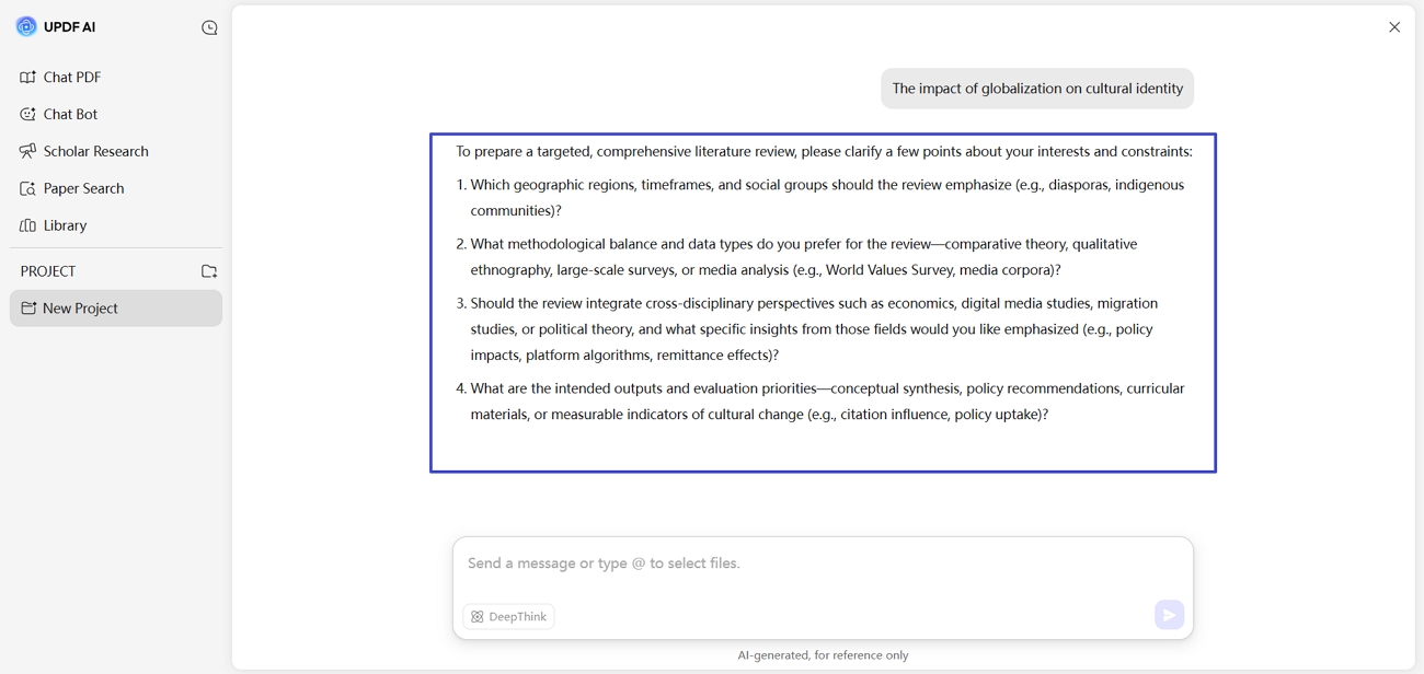 answer generated question deeper research