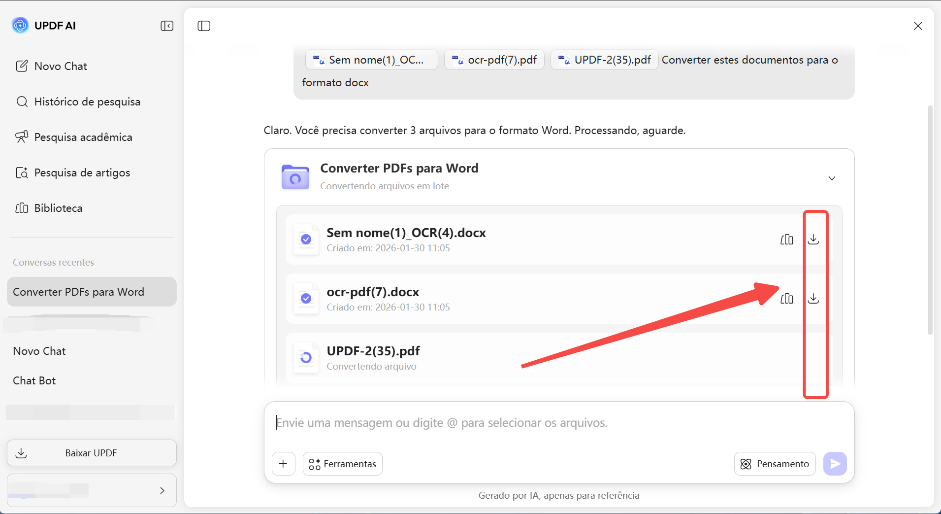 baixar documentos na web ai