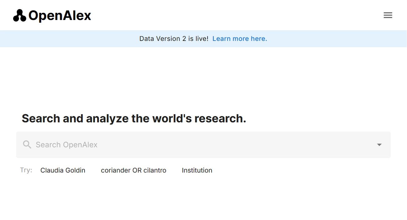 openalex search engine