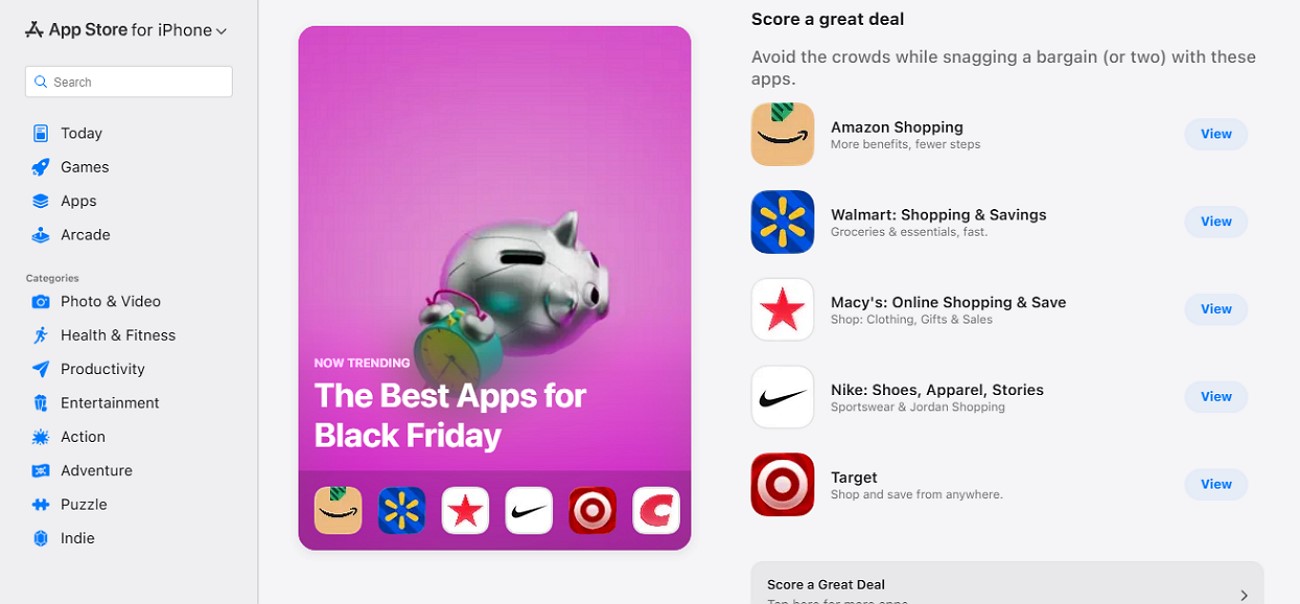 black friday deals app store
