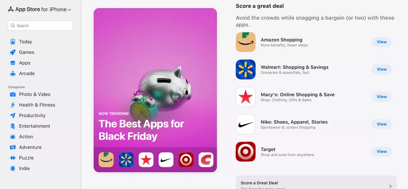 black friday deals app store