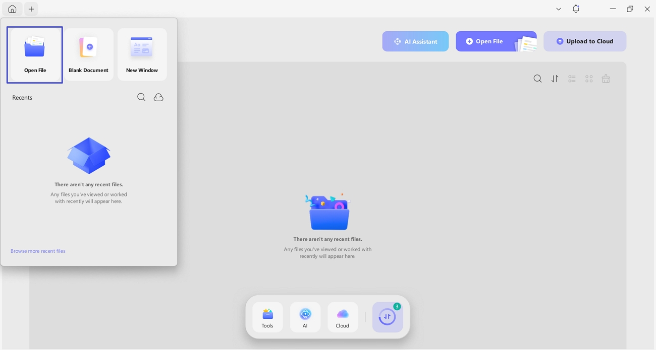 open pdf file updf tool