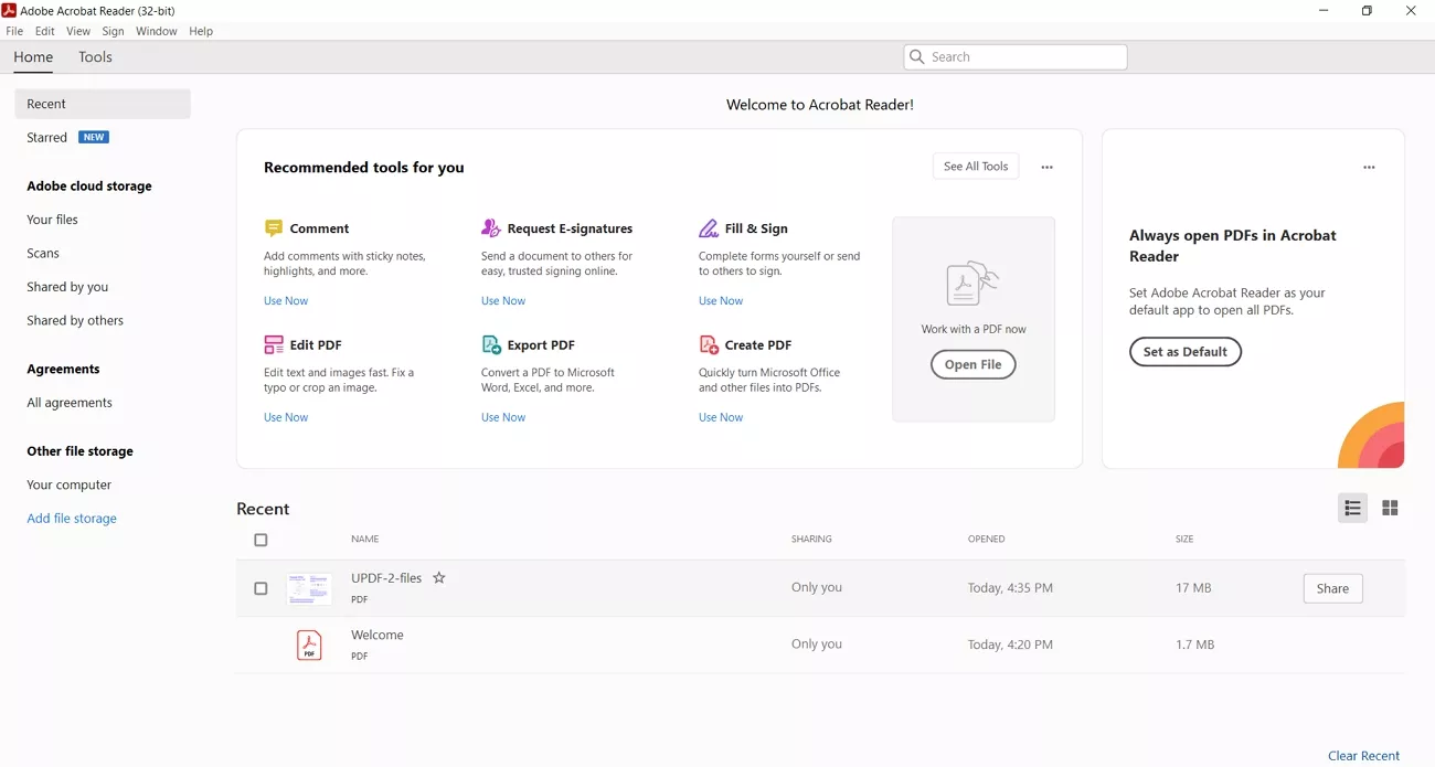restart pdf editor tool acrobat