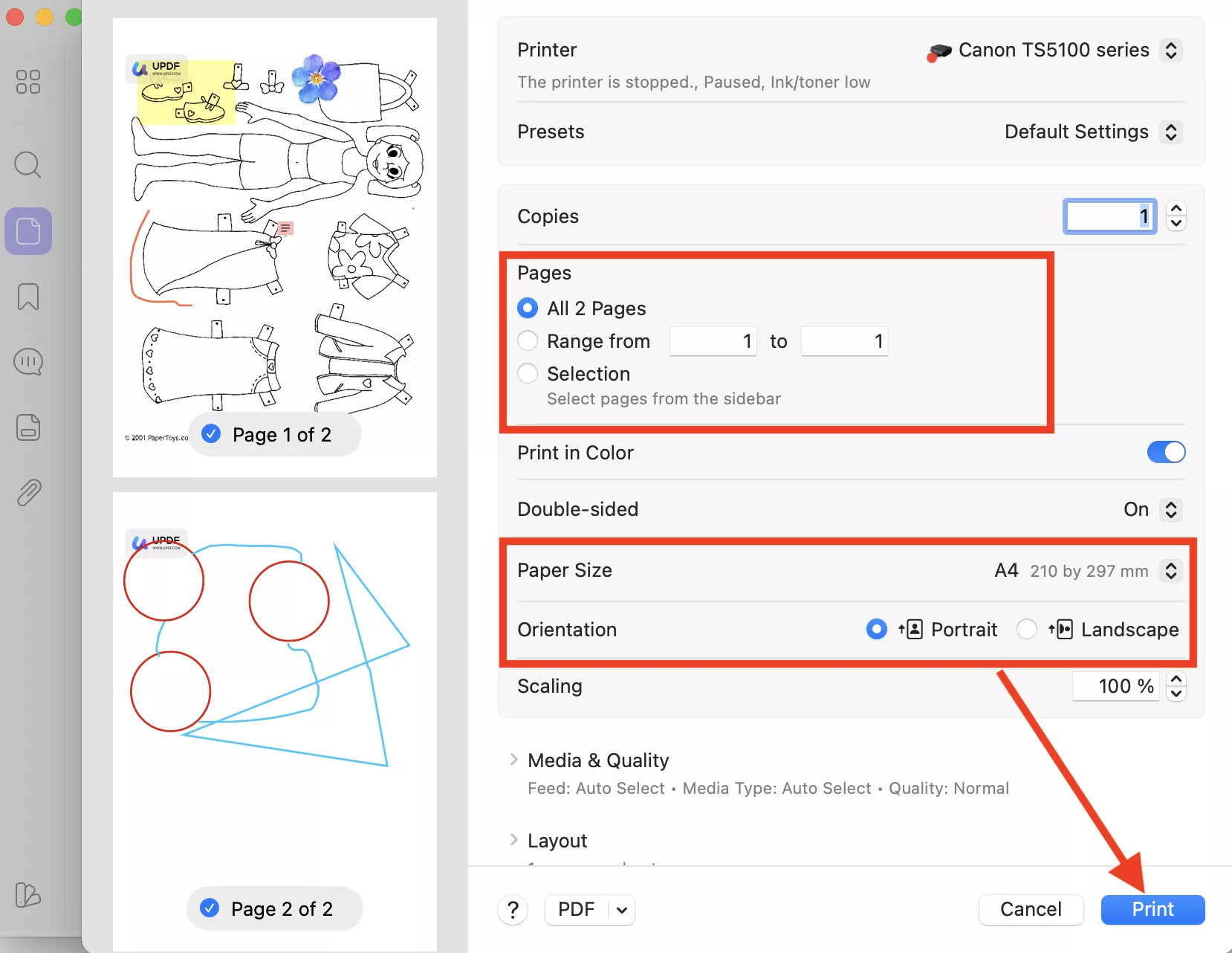 choose-printing-options