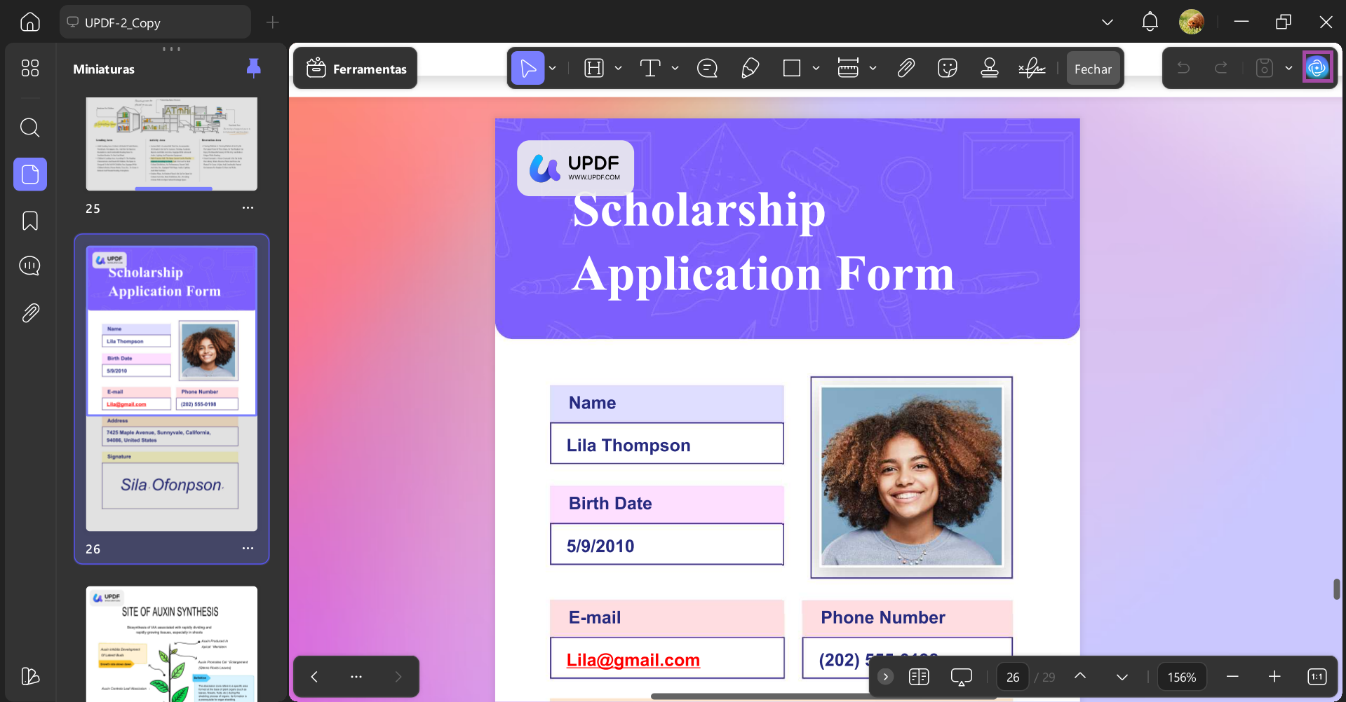 abrir as notas no updf 