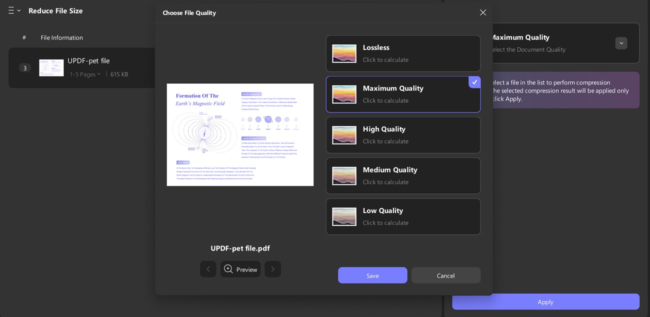 reduce the file size