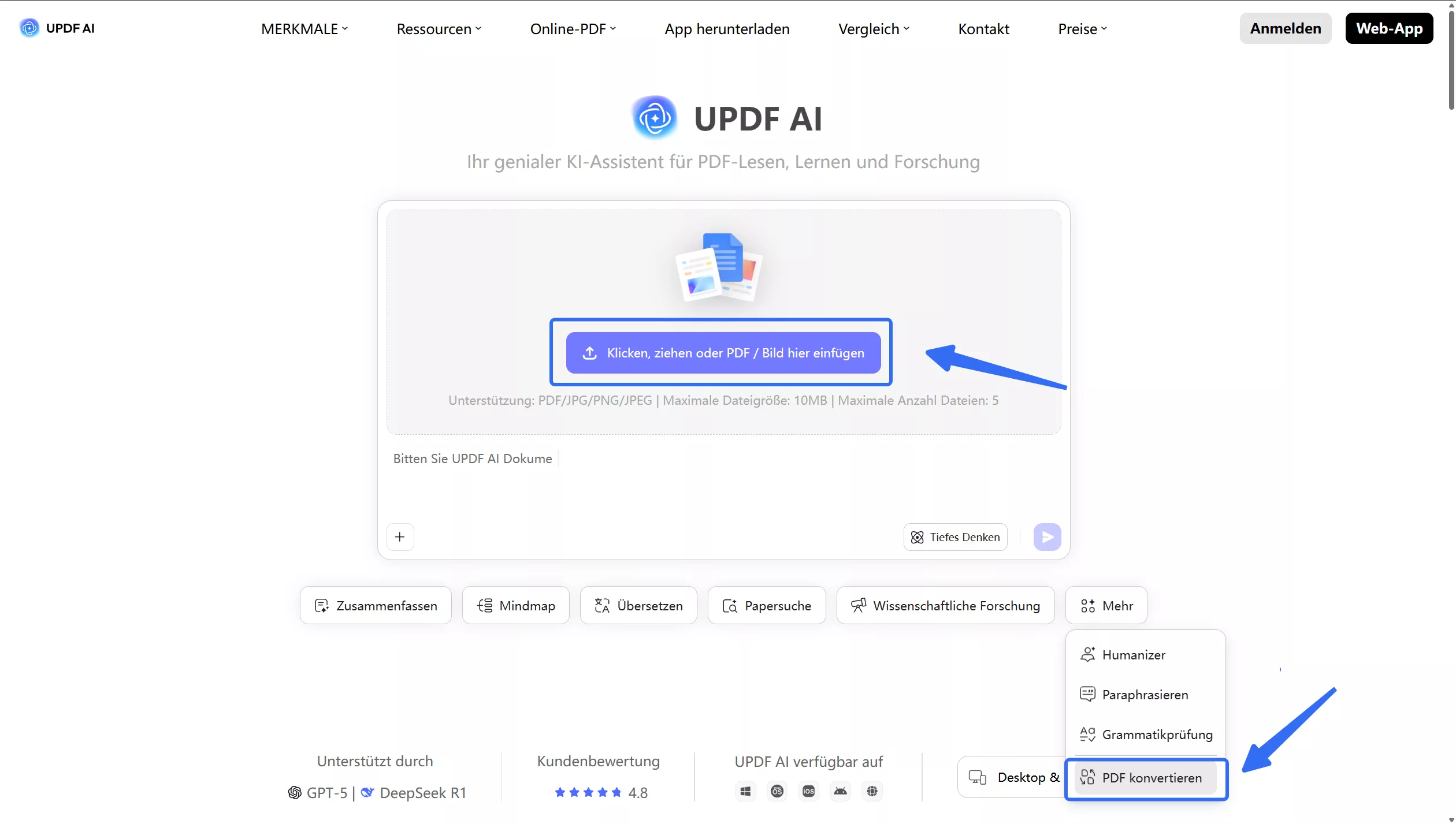 Klicken, ziehen oder PDF / Bild hier einfügen