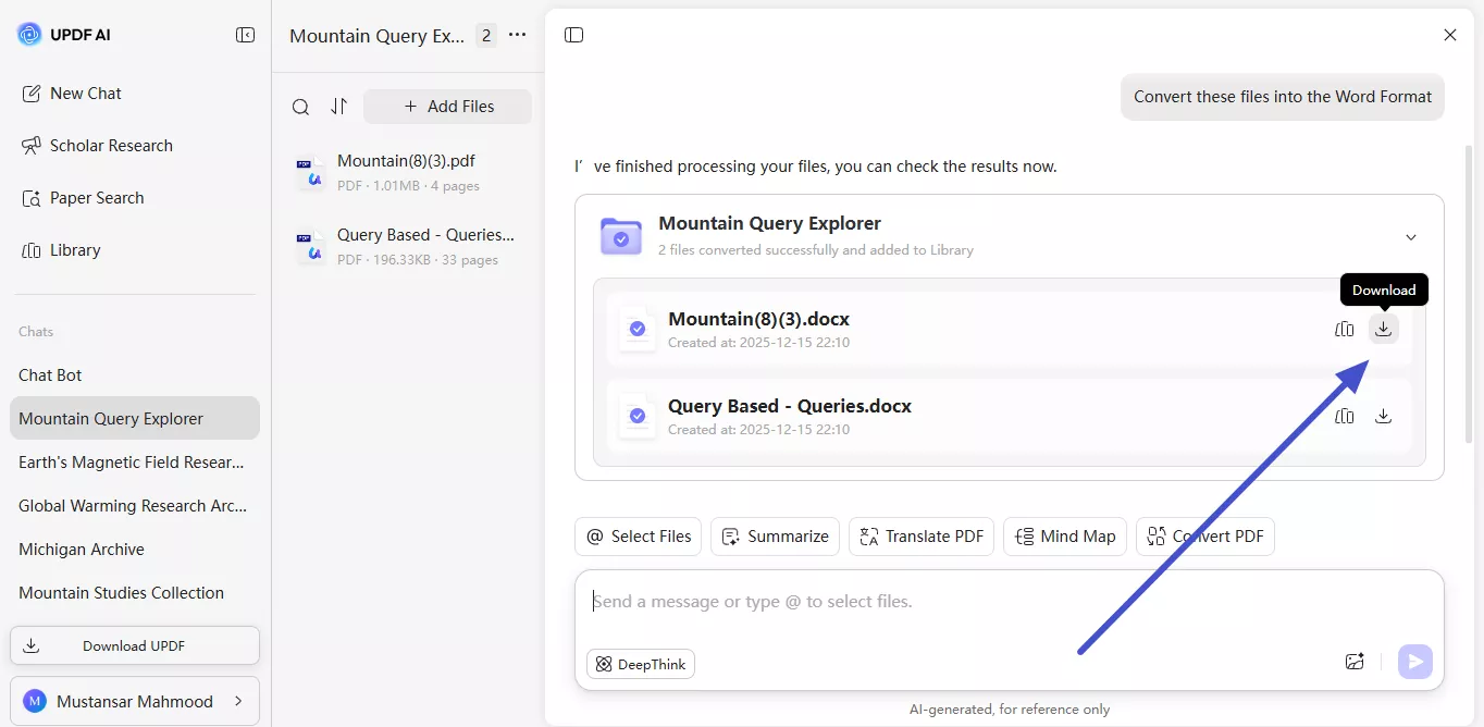 hit the download icon