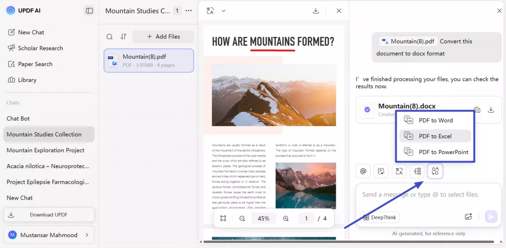 select other conversion format