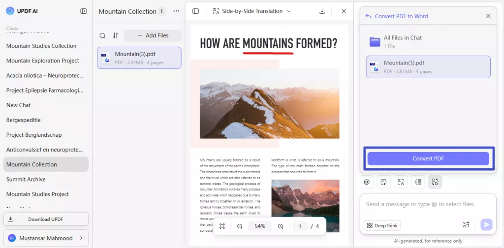 tap convert pdf button