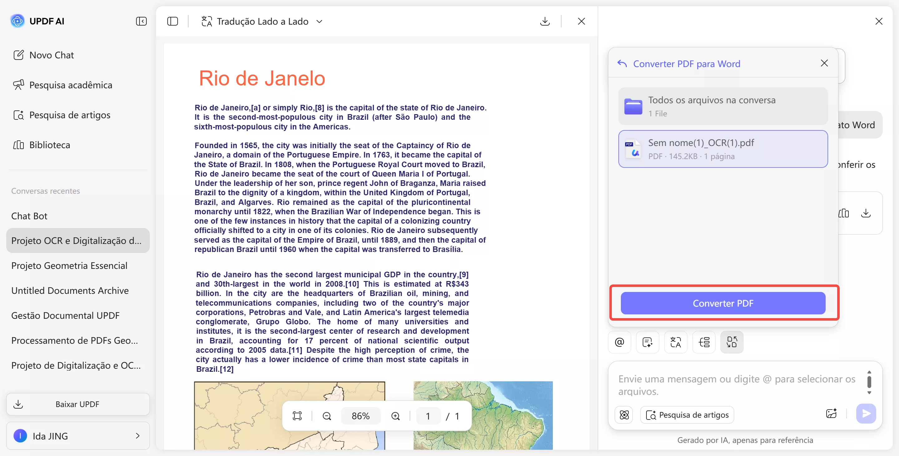 converter e baixar o arquivo com sucesso