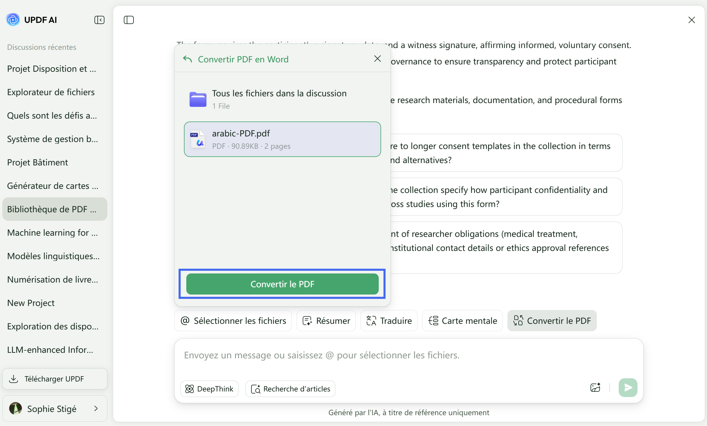 Conversion et téléchargement du fichier réussis