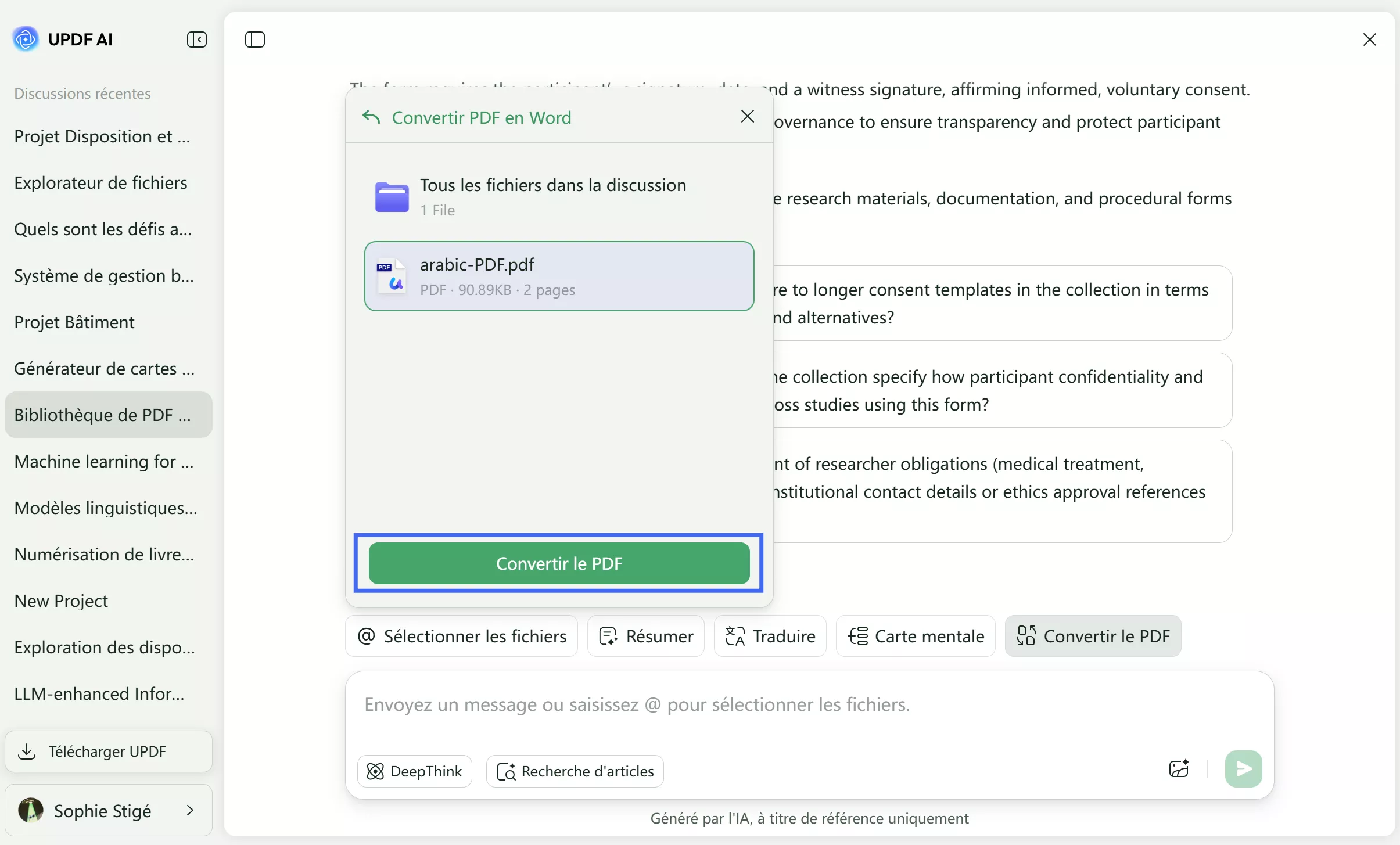 Conversion et téléchargement du fichier réussis