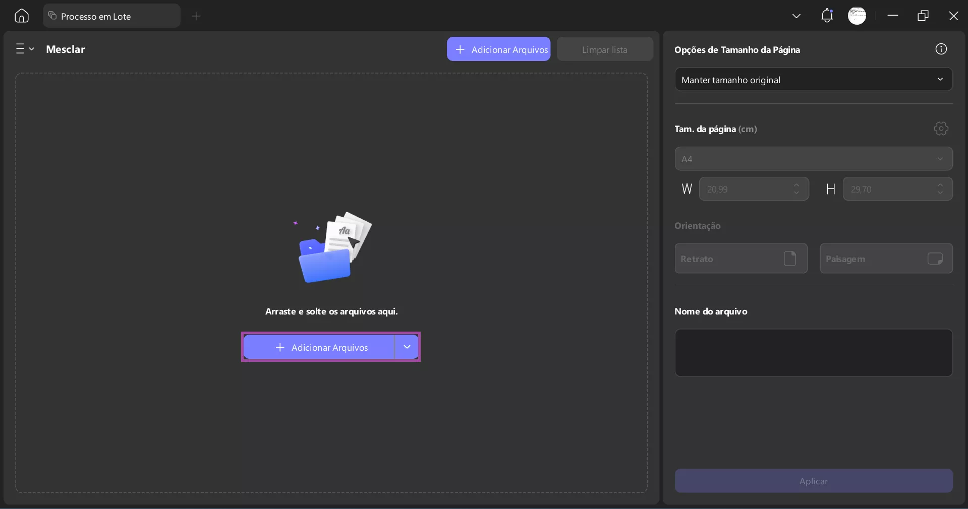 adicionar todas as suas capturas de tela no updf