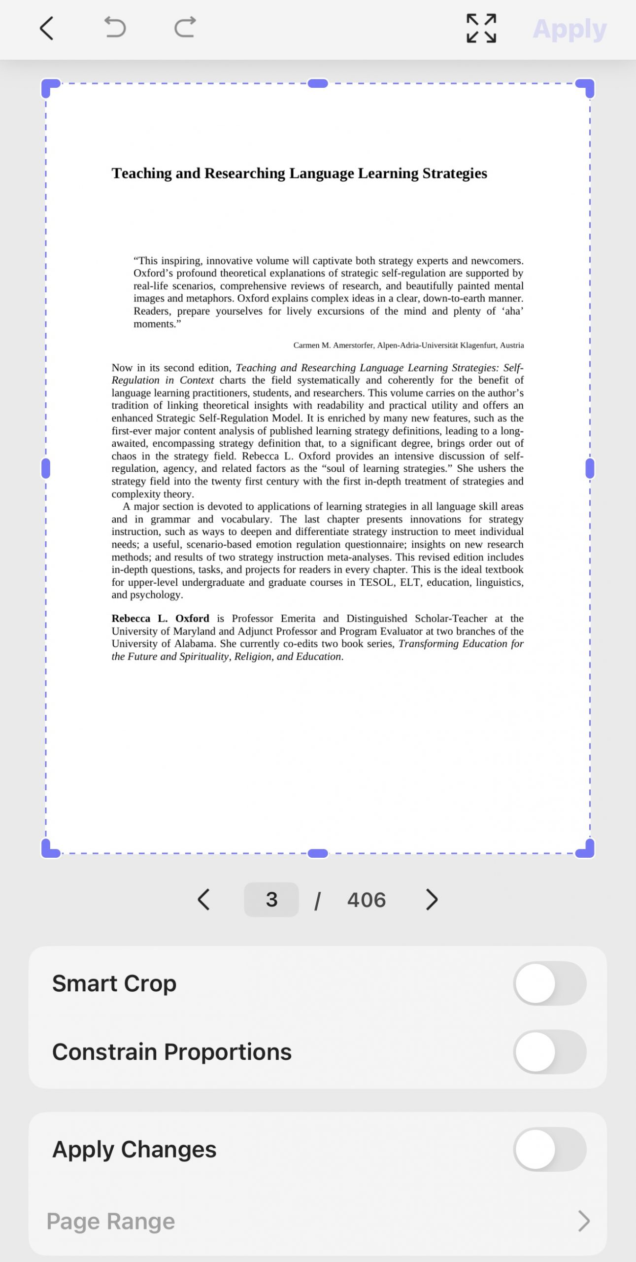 crop pdf pages ios