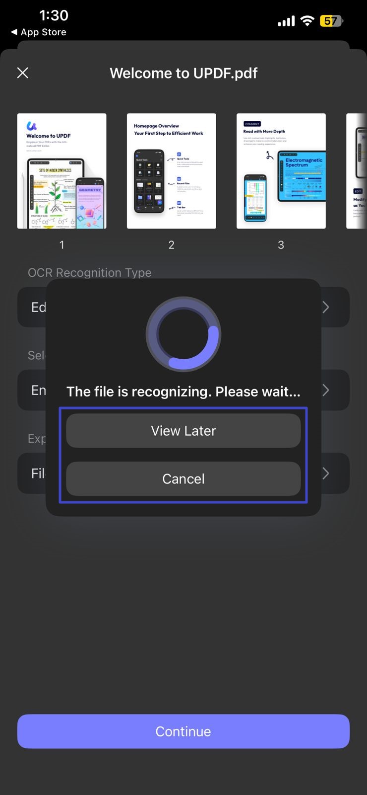 track ocr execution progress