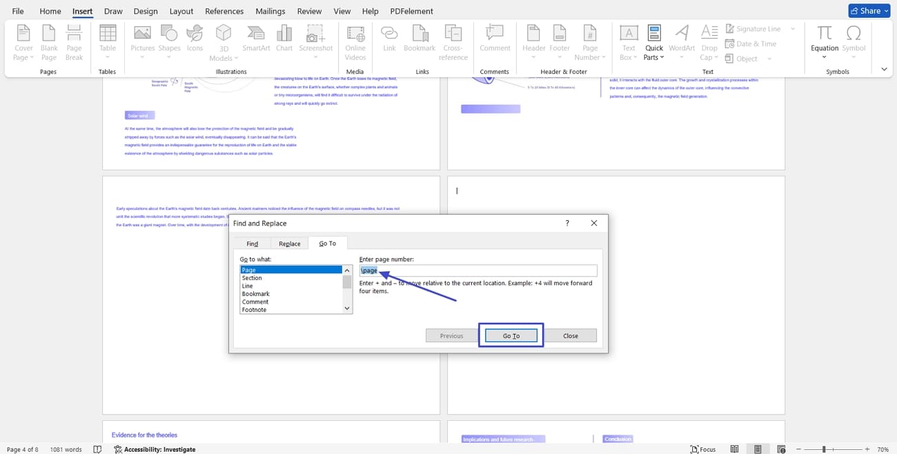 delete empty pages find replace feature
