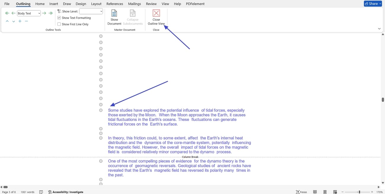 delete empty space document