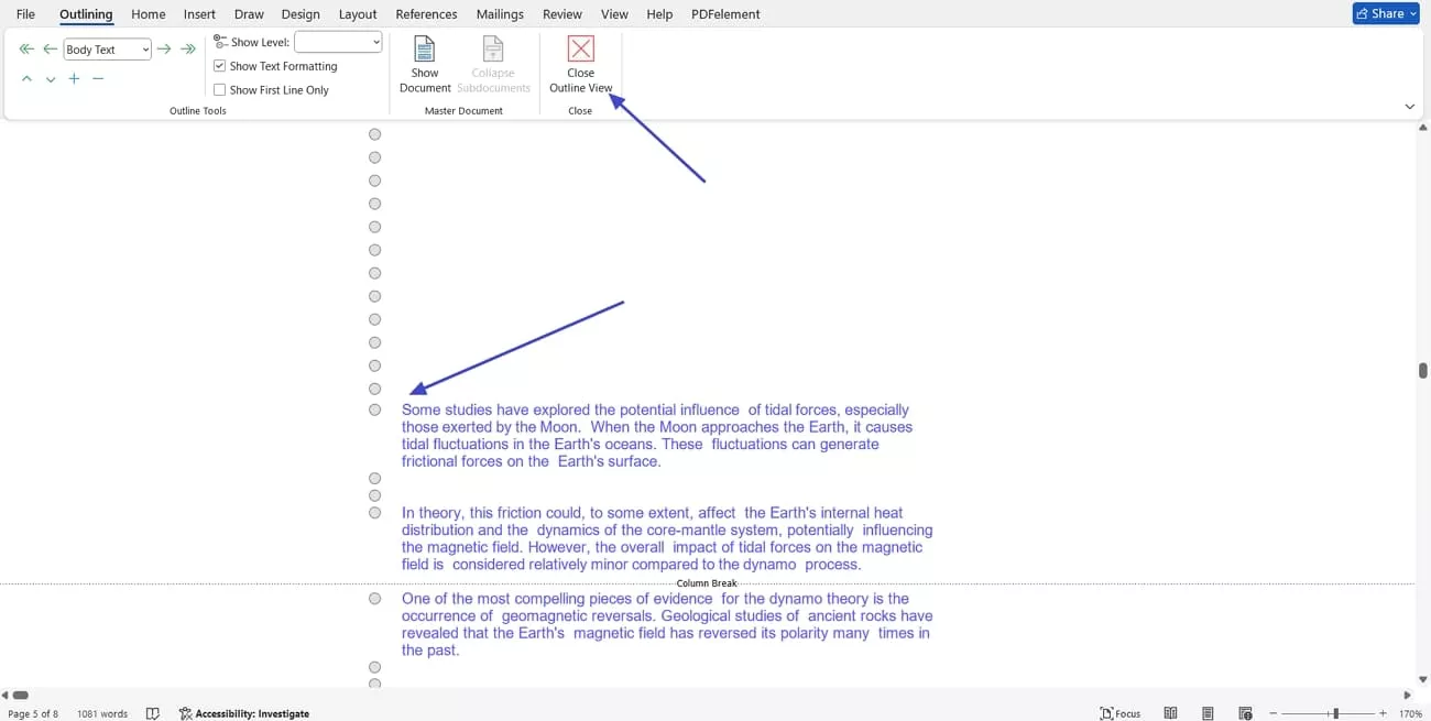 delete empty space document