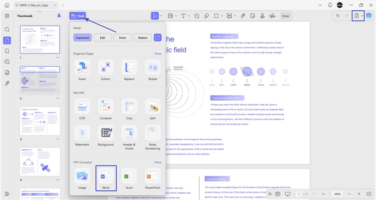 convert pdf word updf desktop