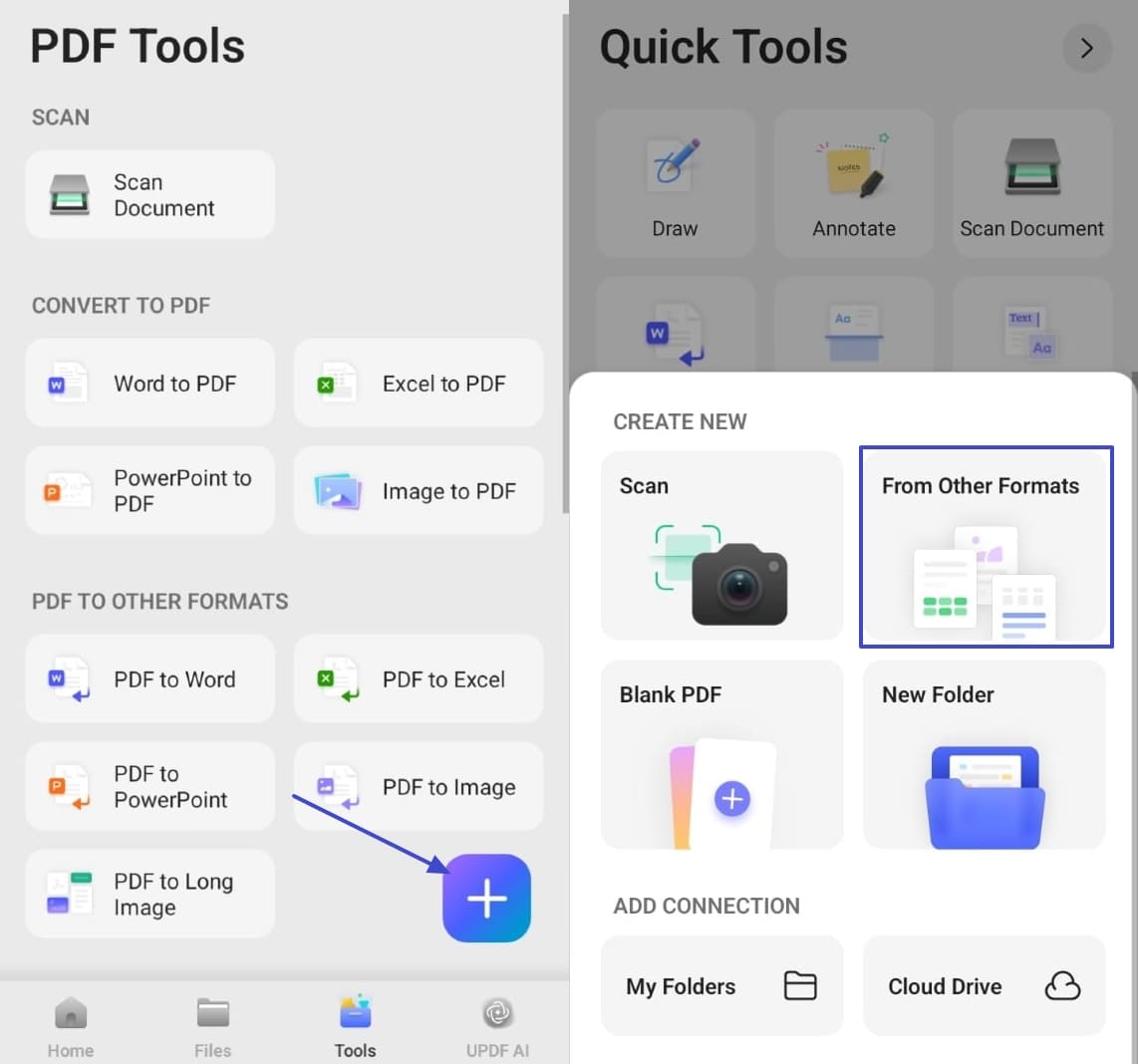 open empty page word updf app