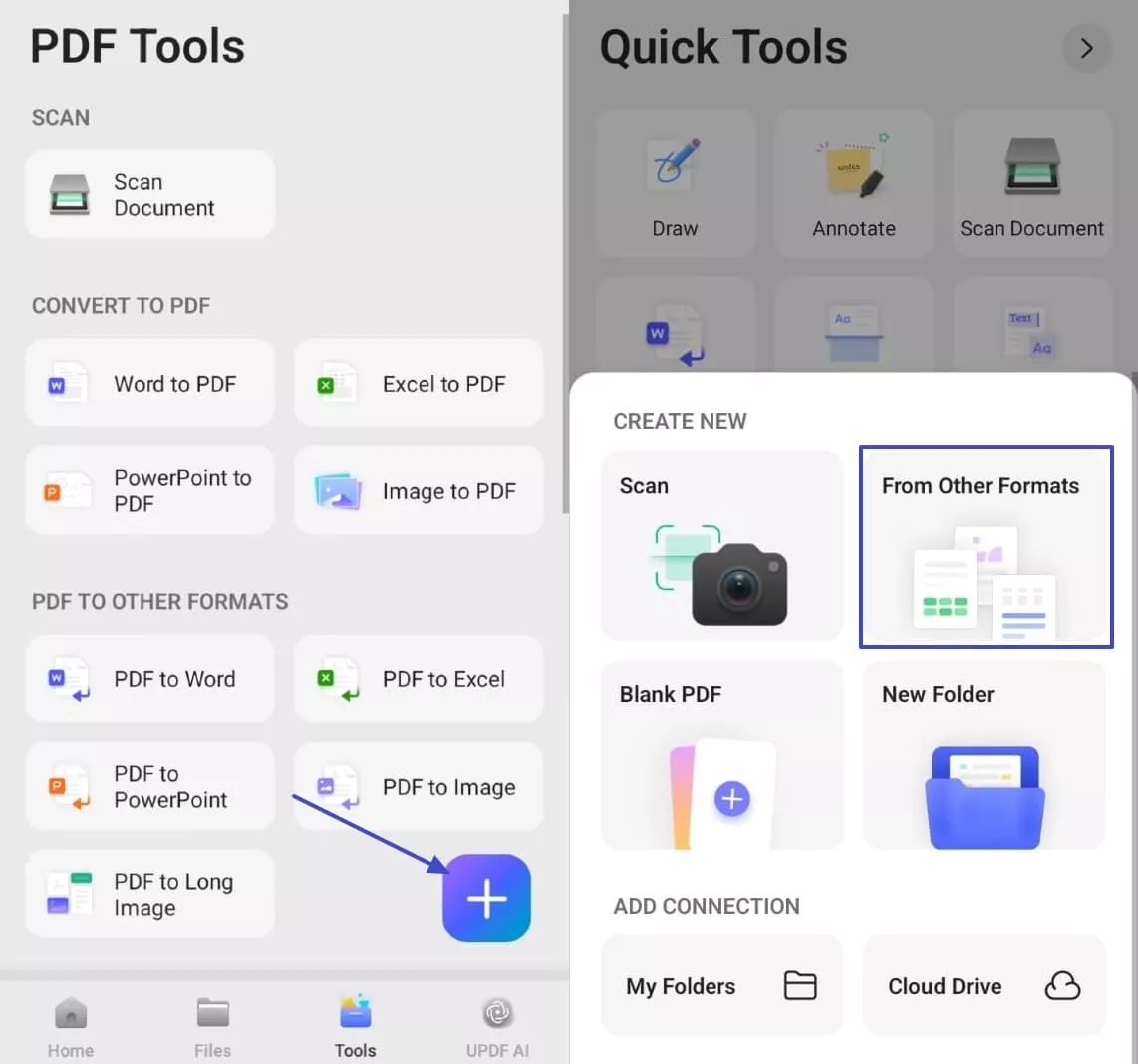 open empty page word updf app
