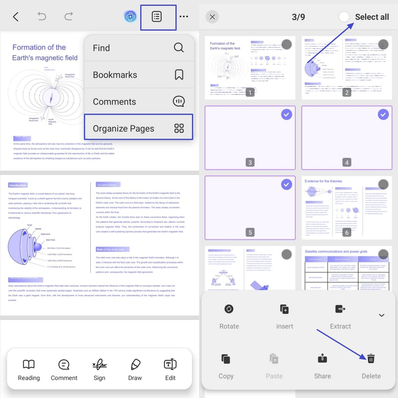 delete empty word pages