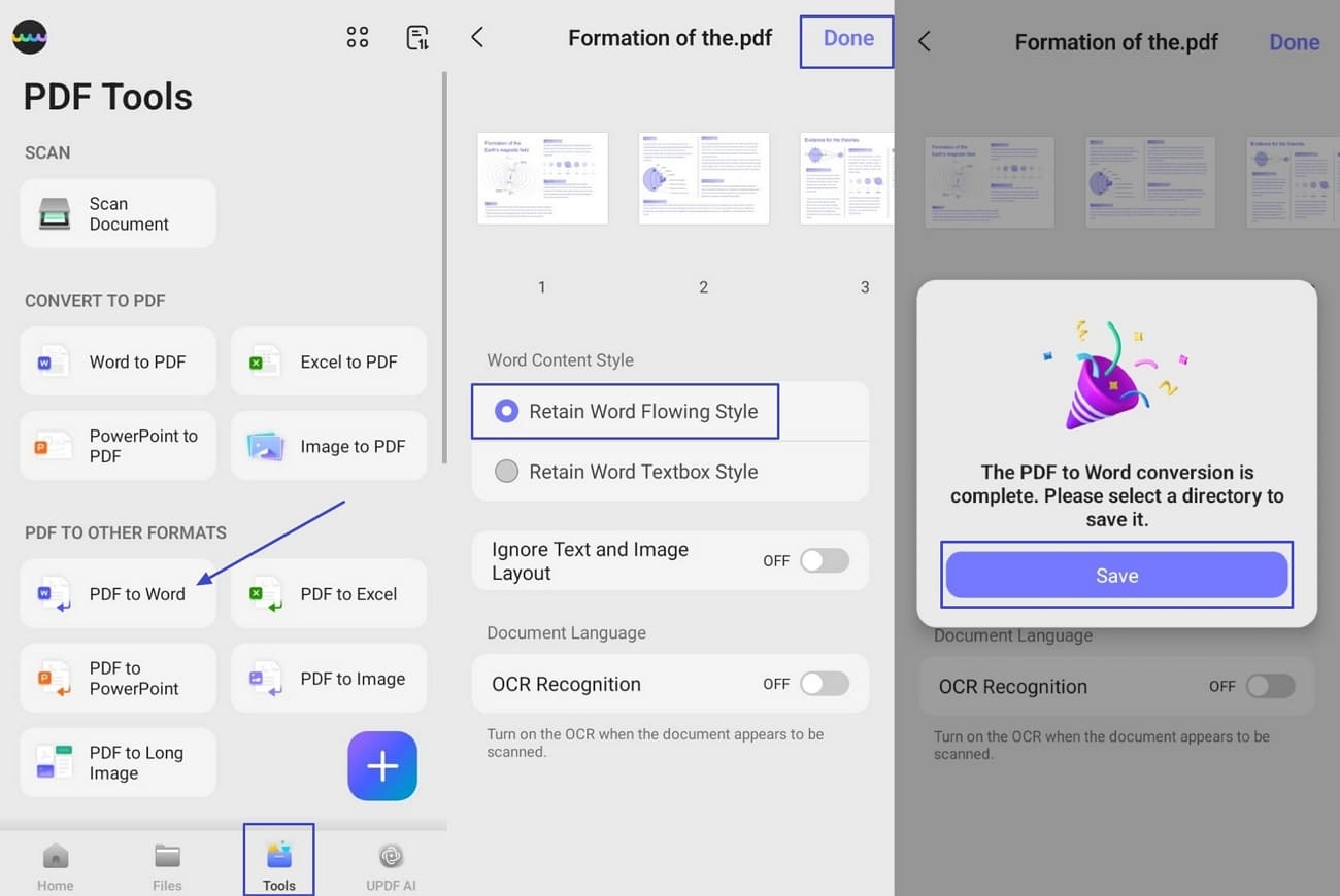 reconvert pdf word format